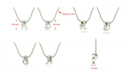 AH_Melhem_initial_R Pendant in 9kt White Gold AU